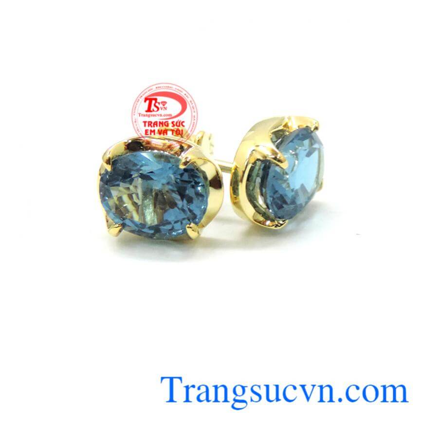 Hoa tai topaz đá quý thiên nhiên