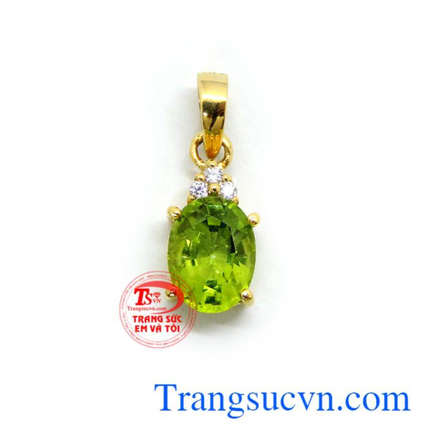 Mặt dây đá peridot trẻ trung