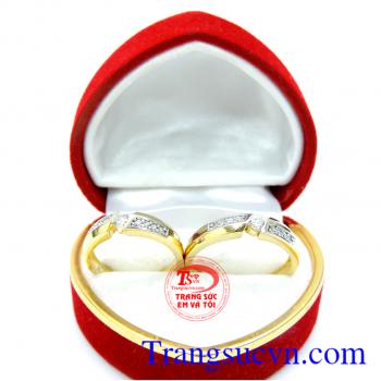 Nhẫn cưới vàng màu 18k Korea