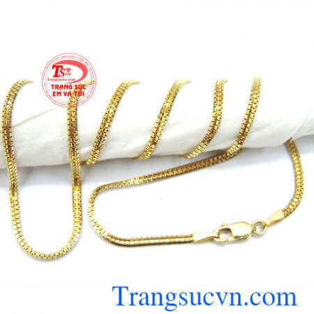 Dây chuyền xoắn vàng 18k sáng bóng