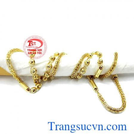 Dây chuyền vàng 18k trẻ trung, dây chuyền vàng tây đẹp nhập khẩu từ Italy