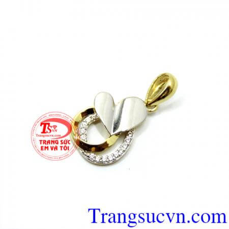 Mặt dây nữ vàng tây mặt trái tim