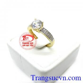 Nhẫn nữ vàng tây xinh quý phái dành cho phái nữ. Nhẫn nữ kiểu đẹp sáng bóng 10k korea