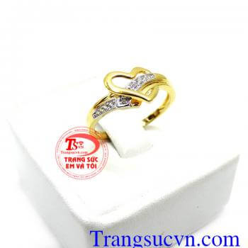 Nhẫn nữ Hàn Quốc cá tính. Nhẫn nữ 10k vàng tây korea