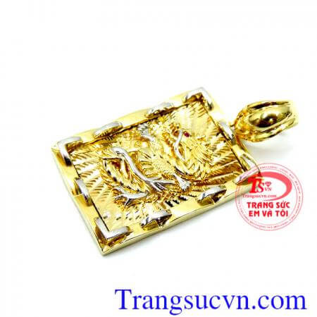 Mặt phù hợp đeo cùng dây chuyền vàng tây,bộ trang sức vàng cho nam sang trọng,tinh tế,Mặt dây rồng nam 3D sang trọng