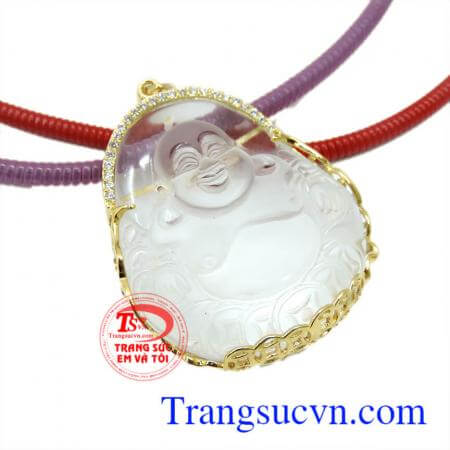 Di lặc thạch anh trắng vàng 14k