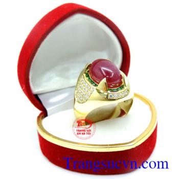 Nhẫn Ruby tự nhiên 100% vàng 18k