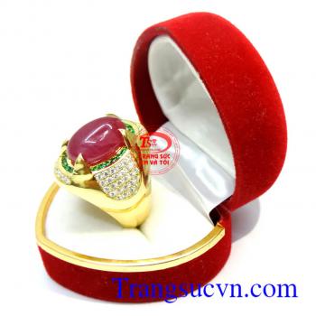 Nhẫn nam Ruby thiên nhiên