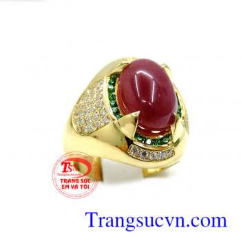 Nhẫn Ruby tự nhiên 100% vàng 18k