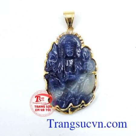 Chất lượng vàng đảm bảo,uy tín, Dây chuyền vàng mặt phật Sapphire