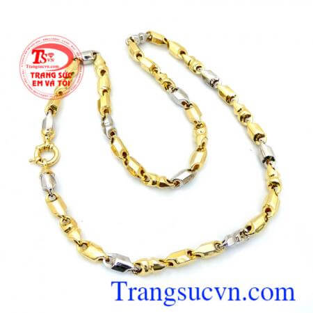 Dây nam 14k 3 đốt vàng 1 trắng đẹp, dây chuyền nam cá tính, dây nam vàng thiết kế đơn giản, mẫu mã đa dạng phong phú