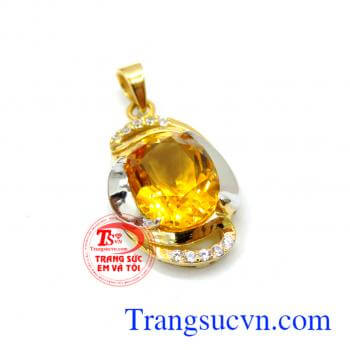 Mặt citrine 18k thời trang