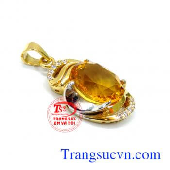 Thạch anh chuẩn chất lượng có giấy kiểm định. Mặt citrine 18k thời trang