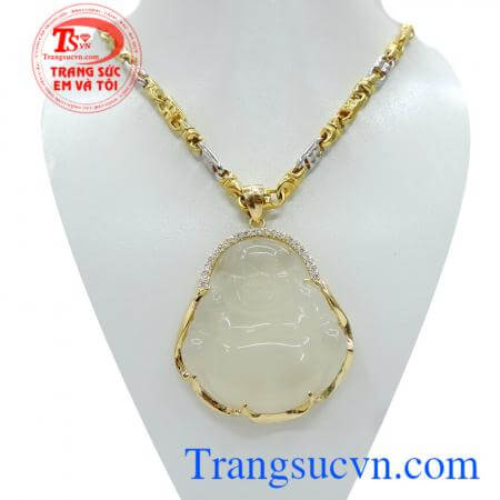 Bán Mặt phật mã não bộ dây chuyền dành cho nam, mặt dây chuyền phật di lặc dây chuyền vàng nam tinh tế chất lượng đảm bảo,