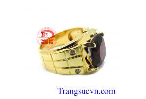 Nhẫn vàng Ganet thiên nhiên