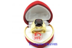  Nhẫn nam Ganet mệnh hỏa nhẫn nam ngọc hồng lựu
