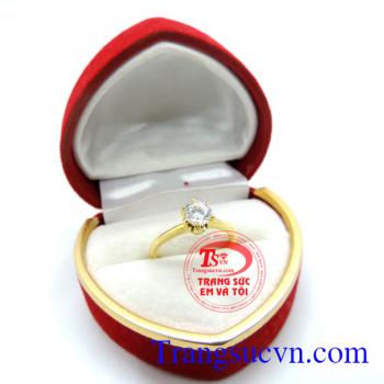 Nhẫn nữ vàng tây 14k kim cương