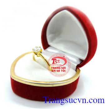 Nhẫn nữ vàng tây 14k kim cương