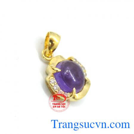 Mặt dây vàng đá thạch anh tím