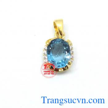 Mặt dây topaz bọc vàng