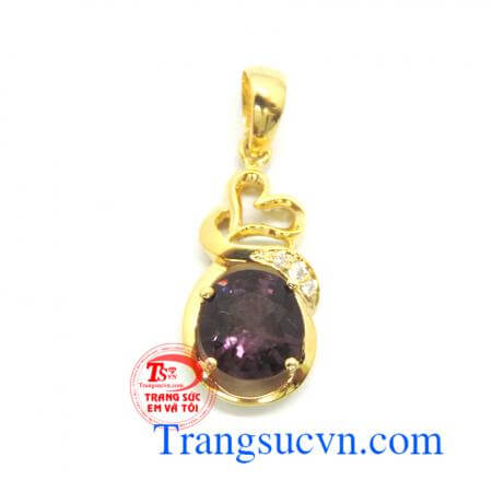 Mặt dây đá Spinel thiên nhiên vàng 14k