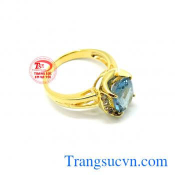 Nhẫn Topaz Trang sức đá quý thiên nhiên. 