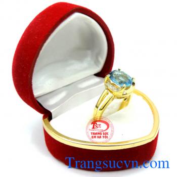 Nhẫn nữ topaz sang trọng. Nhẫn nữ vàng 14k đá topaz 