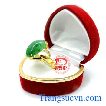 Nhẫn nữ ngọc cẩm thạch vàng 14k