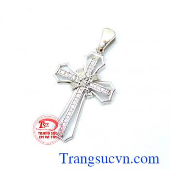 Thánh Giá vàng trắng 18k