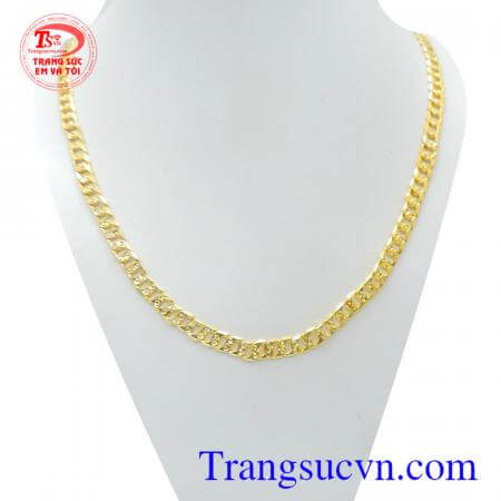 Dây vàng tình yêu kết nối, dây chuyền vàng 10k thiết kế mảnh dạng móc xích kép nối vào nhau như sợi dây kết nối bền chặt mối quan hệ lâu dài