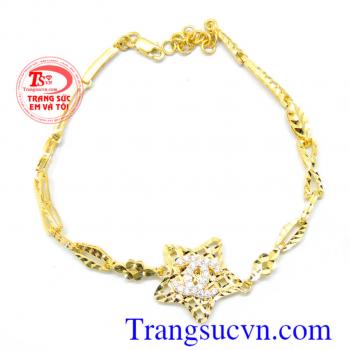 Bảo hành uy tín, giao hàng toàn quốc. Lắc nữ vàng 10k ông sao 5 cánh