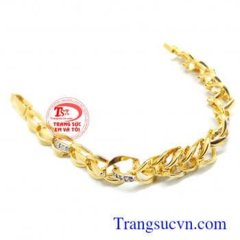 Lắc nữ hoa tinh tế, lắc nữ vàng tây đẹp.
