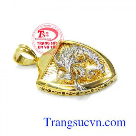 Mặt dây rồng khiên vàng 10k đẹp