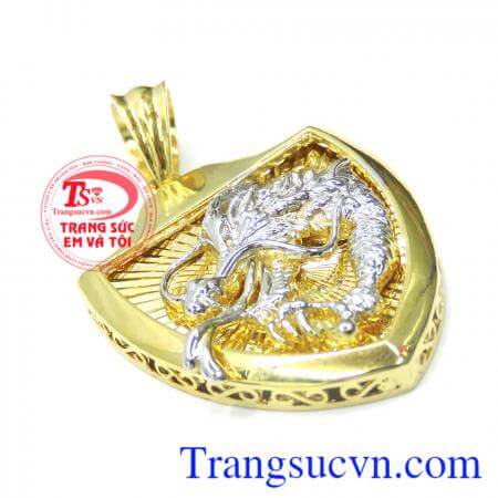 Mặt dây rồng khiên vàng 10k đẹp