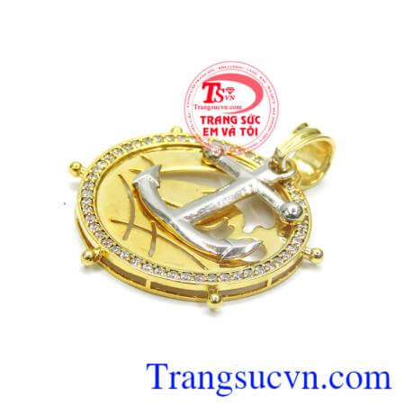 Mặt dây chuyền nam mỏ neo vàng 10k