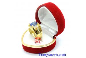 Nhẫn nam vàng tây mặt đá nhỏ