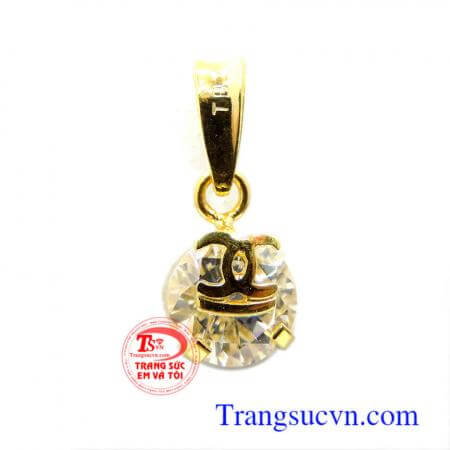 Mặt dây nữ đá kim cương nhân tạo, mặt nữ vàng thanh lịch, mặt nữ vàng 10k đẹp, giá chuẩn.