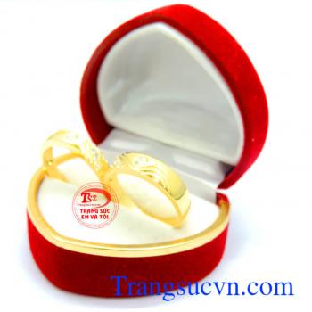 Nhẫn cưới hoa tinh tế, nhẫn cưới vàng 10k, chất lượng đảm bảo, uy tín