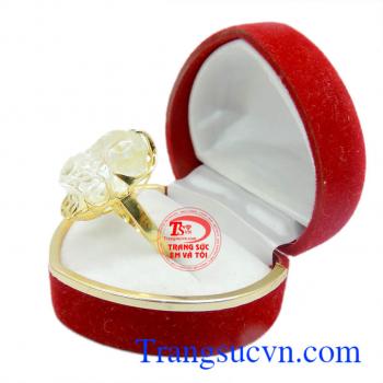 Nhẫn nữ thách anh trắng vàng 14k