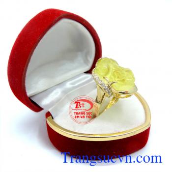 Nhẫn tỳ hưu vàng bán hàng trên toàn quốc giao hàng tận nơi. Nhẫn nữ tỳ hưu vàng tây 14k đá rẻ