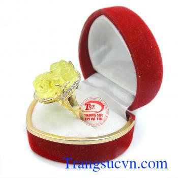 Nhẫn nữ tỳ hưu vàng tây 14k đá rẻ