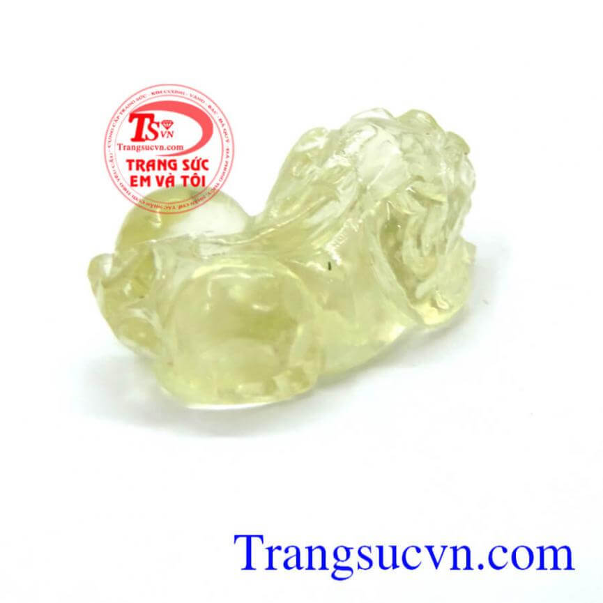 Mặt dây tỳ hưu đá thạch anh vàng