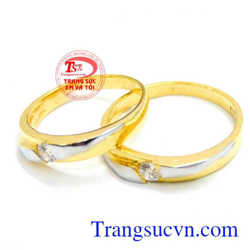 Cặp nhẫn cưới vàng hạnh phúc