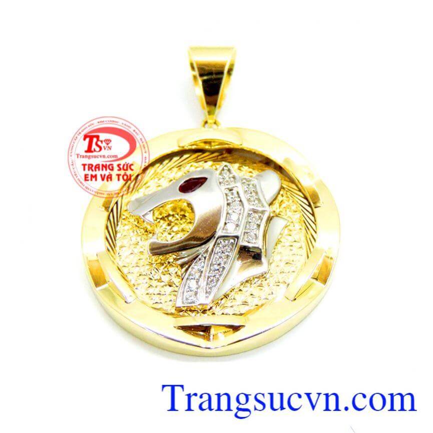 Mặt dây báo vàng 10k nhập korea