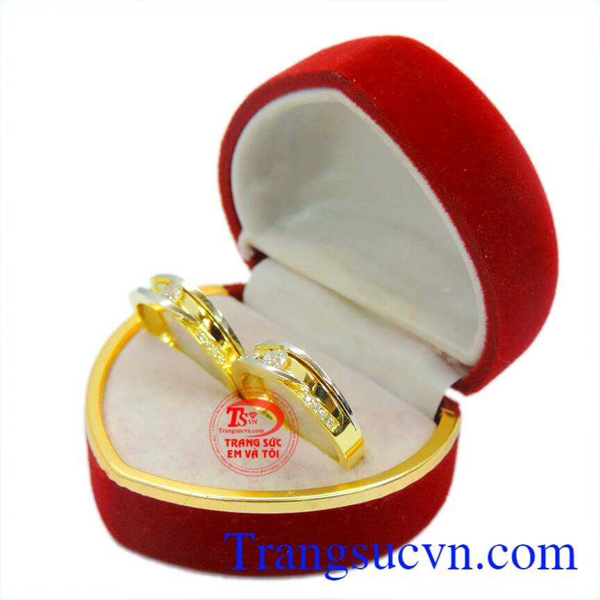 Nhẫn cưới vàng màu 10k korea đẹp