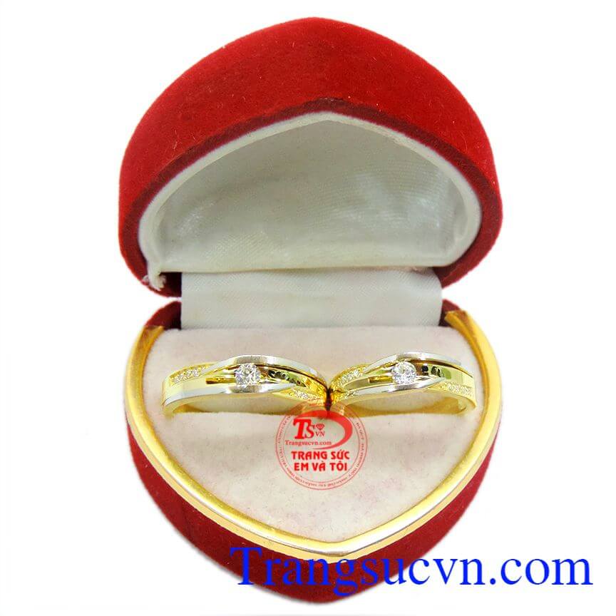 Cặp nhẫn cưới vàng tây 10k dành cho cặp đôi tình yêu nhẫn cưới vàng tây đảm bảo chất lượng