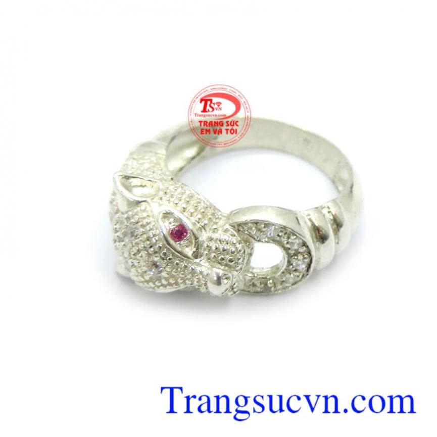 Nhẫn mặt báo bạc ta 92.5