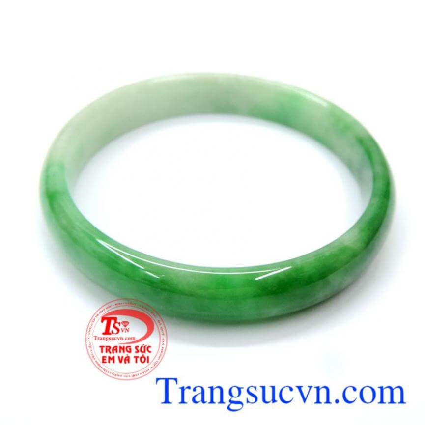 Vòng tay ngọc cẩm thạch lá hẹ