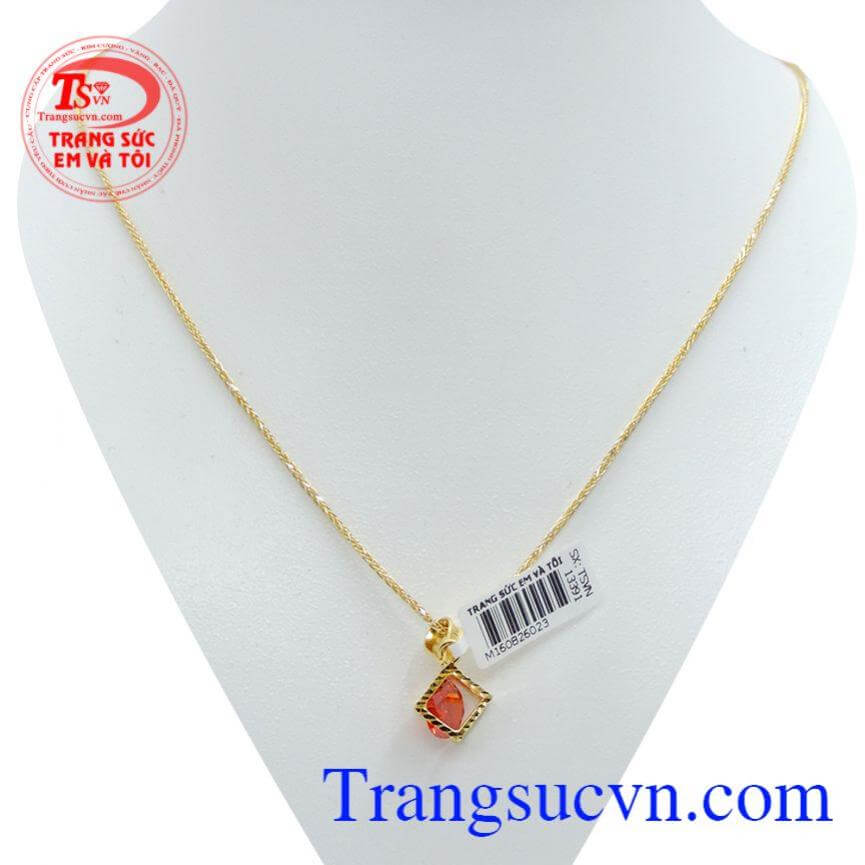 Bộ trang sức vàng tây đá đỏ
