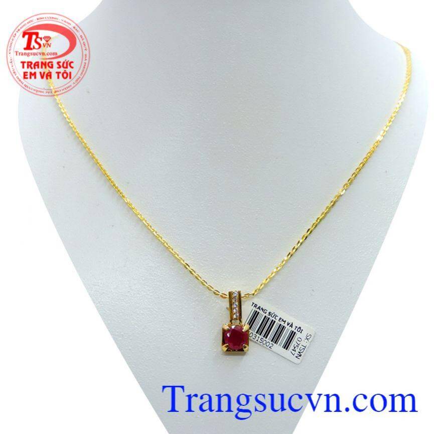 Trang sức bộ vàng mặt đá đỏ